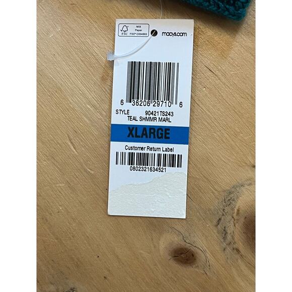 NWT! Karen Scott 1/4 Zip Pull Over Sweater. Soft think. Shimmer. Teal. Size XL - Picture 4 of 7